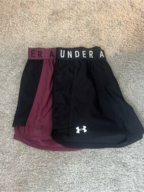 Under Armour Women’s Athletic Shorts - BUNDLE - Black & Burgundy